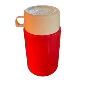 Vintage Thermos Red With Removable Cup